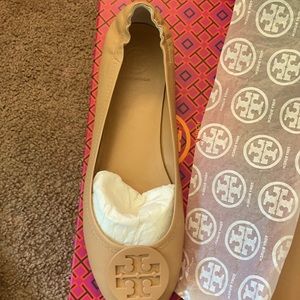 Tory Burch Minnie Travel Ballet with Logo soft Nappa Leather